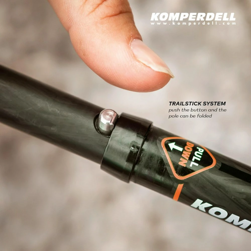 Komperdell Carbon Trail UL Vario Compact Trekking Poles - Pair - Black/Orange 6 Komperdell Carbon Trail UL Vario Compact Trekking Poles - Pair - Black/Orange - Image 4