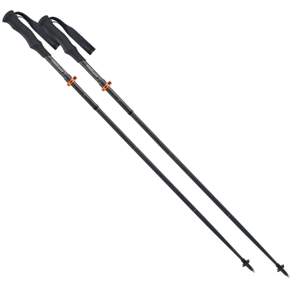 Komperdell Carbon Trail UL Vario Compact Trekking Poles - Pair - Black/Orange 3 Komperdell Carbon Trail UL Vario Compact Trekking Poles - Pair - Black/Orange